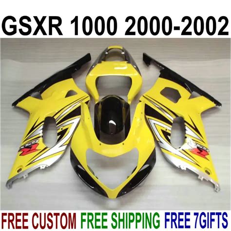 Customize Fairing Kit For Suzuki Gsxr1000 2000 2001 2002 K1 K2 Yellow