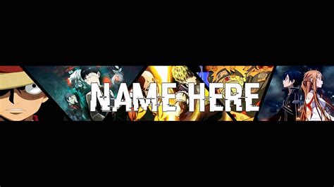 Free anime youtube banner psd template + tutorial 2017. MULTIPLE ANIME BANNER TEMPLATE | PSD PHOTOSHOP CS6 - YouTube