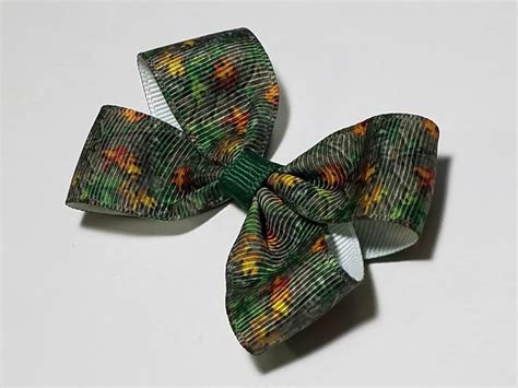 Camo Hair Bow Camouflage Clip Country Girl Daddy Etsy