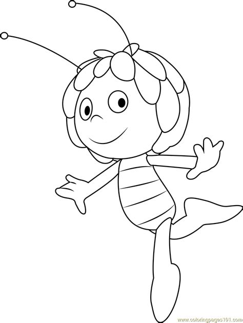 39+ honey bee coloring pages for printing and coloring. Happy Maya Coloring Page - Free Maya the Bee Coloring ...