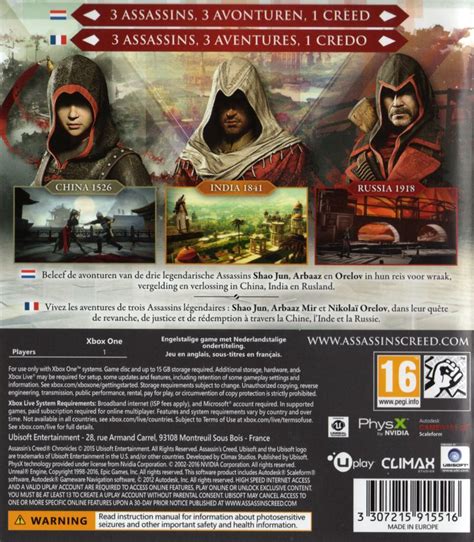 Assassin S Creed Chronicles Xbox One Box Cover Art Mobygames