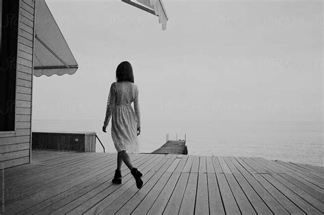 Girl Walking Away By Lyuba Burakova Walking Black And White