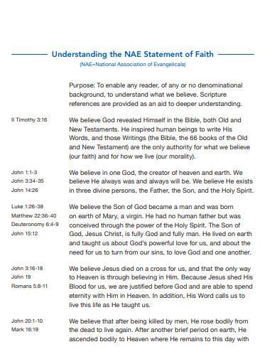 29 Statement Of Faith Examples In Pdf Examples