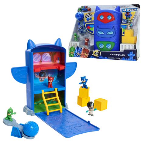 Pj Masks Nighttime Micros Fold N Go Hq Playsets Ages 3 Up By Just