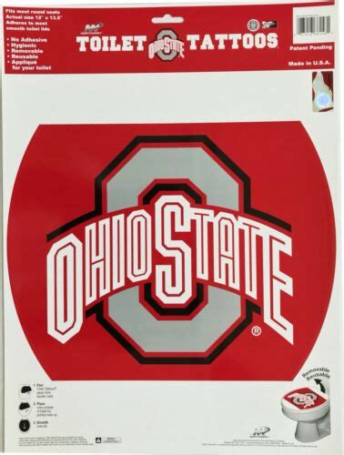 Officially Licensed Ncaa Ohio State Buckeyes Toilet Tattoos Size