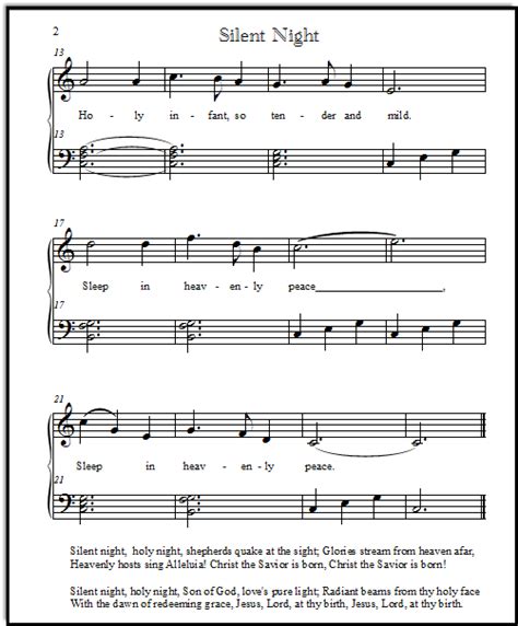Download and print in pdf or midi free sheet music for stille nacht, heilige nacht, h.145 by franz xaver gruber arranged by cfbyrne for piano (solo). Silent Night Sheet Music - Piano Arrangements for Elementary Students