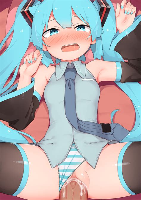 Abmayo Hatsune Miku Vocaloid Commentary Request Highres 1girl Aqua Nails Armpits Bare