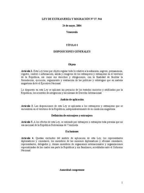 Ley De Extranjeria En Venezuela Pdf Comisión Europea Extranjero Ley