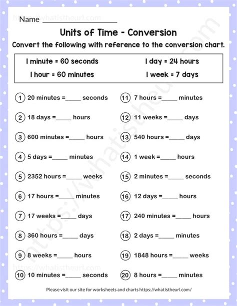 Units Of Time Conversion With Hours Minutes Day And Week Exercise 5