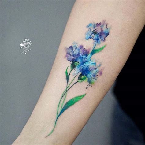 Minimalist Watercolor Flower Tattoo Mytestep