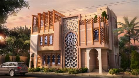 Arabic Style House Design Arabian Arabic Sq Ft Elevation Villa