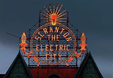 Historic Electric City Sign Restored In 2008 Shines Again Scranton