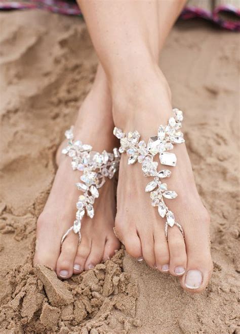 For preppy beach weddings for bridesmaids or brides. Barefoot Beach Wedding Sandals... ~ Hot Chocolates Blog