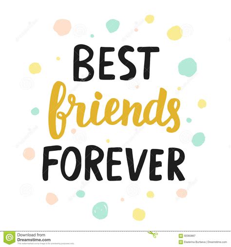 Best Friends Forever Stock Vector Illustration Of Inscription 92060867