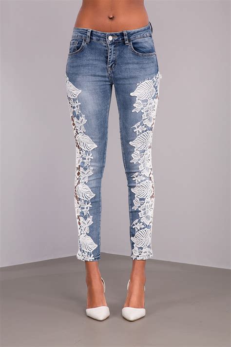 Harriet Low Rise White Lace Cut Out Blue Jeans Fashion Is Flickr