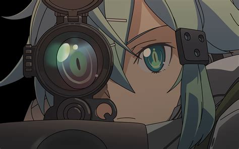 Eyes Girls With Guns Sword Art Online Asada Shino Sniper Rifle