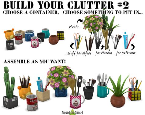 Sims 4 Ccs The Best Build Your Clutter Set By Around The Sims 4