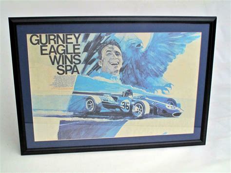 Wonderful Dan Gurney Eagle Winning Spa Race Poster One Of Only Four