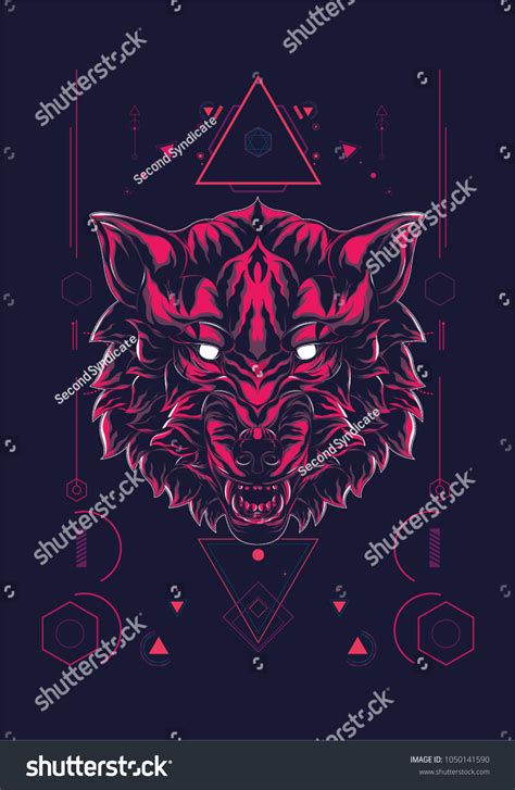 Wolf Sacred Geometry Stock Vector Royalty Free 1050141590