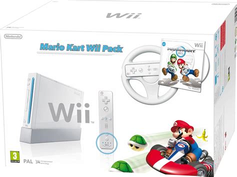 Nintendo Wii Console White With Mario Kart Includes White Wii Wheel
