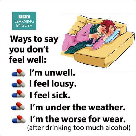 Ways To Say You Dont Feel Well Vocabulary Home