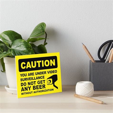 You Are Under Surveillance Funny Caution Sign Art Board Print For