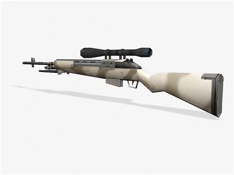 Desert Camo Sniper Rifle Low Poly 3d Model Autodesk Fbx Files Free