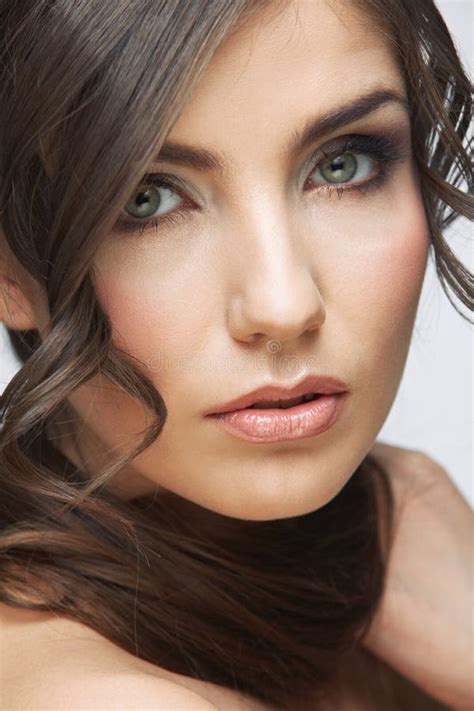 Beauty Woman Face Close Up Portrait Light Make Up Stock Image Image