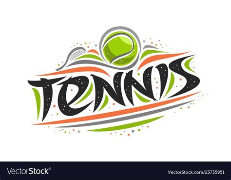 Vector Logo For Tennis Sport Creative Contour Illustration Of Hitting