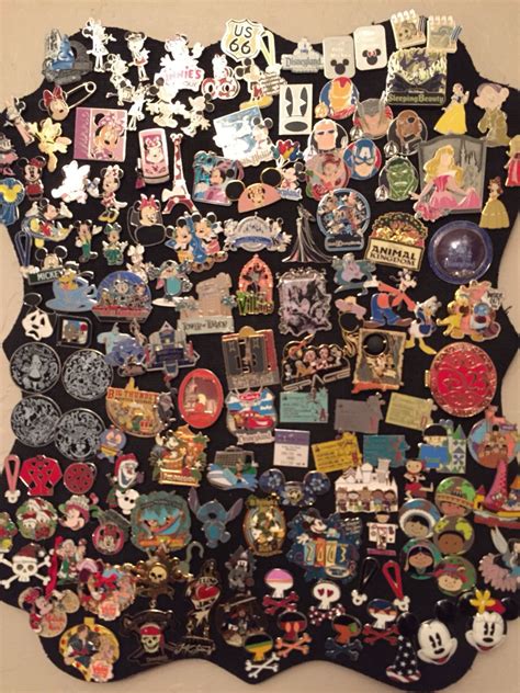 Disney Pins On Black Cork Board Collage Of Different Pins I Like