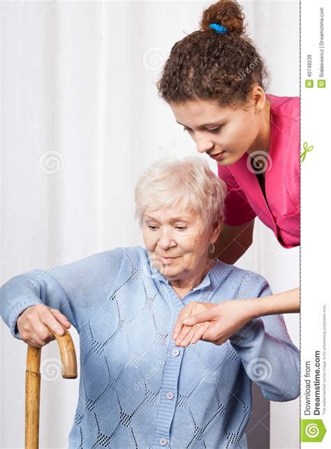 Nurse Helping Woman Get Up Stock Photo Image Of Doctor 40748238