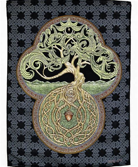 Celtic Tree Of Life 25 X 35 Jacquard Heirloom Tapestry