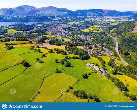 Aerial View Of Hills Around Keswick In Lake District A Region And