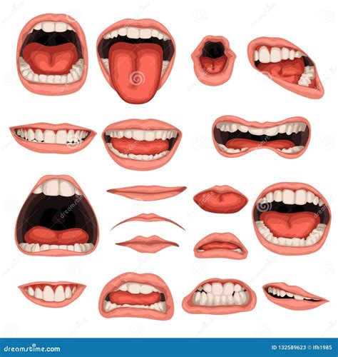 Male Mouth Set Stock Vector Illustration Of Movement 132589623