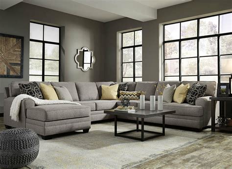 Large cushions make for comfortable sitting and the chaise extension is an inviting spot for a nap. MERIDA Large Gray Microfiber Living Room Set 5pcs Sofa ...