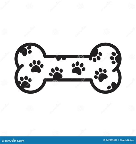 Dog Bone Vector Paw Icon Logo Footprint Pet Halloween French Bulldog