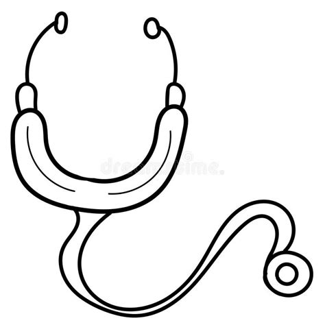 Stethoscope Doctor Phonendoscope Coloring Book Isolated Object Stock