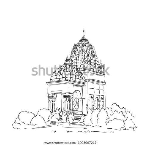 Sketch Jain Tample Khajuraho Madhya Pradesh Stock Vector Royalty Free