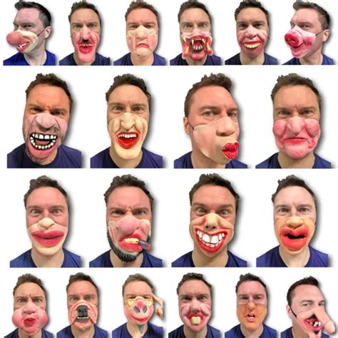 Half Face Comedy Funny People Face Mask Stag Hen Latex Party Masks