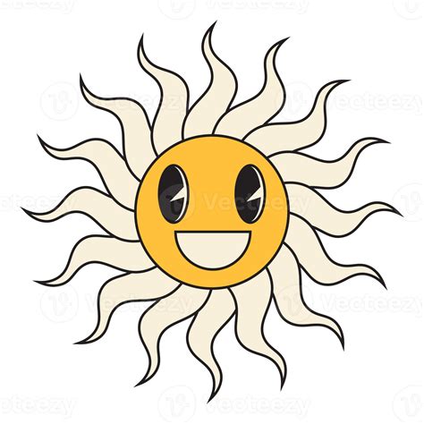 Free Groovy Sun Cartoon Characters Funny Happy Sun With Eyes And Smile