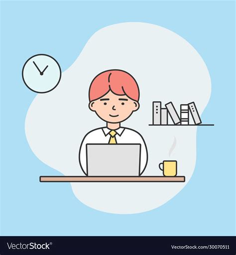 Concept Of Freelance Work Freelancer Is Working Vector Image