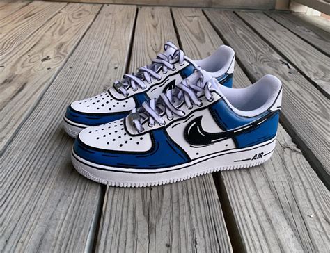 Pick Your Color Cartoon Custom Air Force 1 Sneakers Etsy Nike Shoes