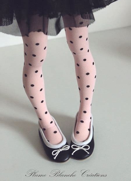 Pink With Black Dots High Stockings For Minifee By Plumeblanche €680 Stockings Black Dots