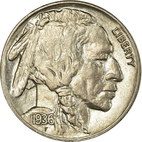 Five Cents 1936 Buffalo Nickel Coin From United States Online Coin Club