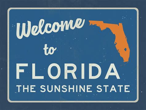 Welcome To Florida Print Florida Print Florida Road Sign Etsy