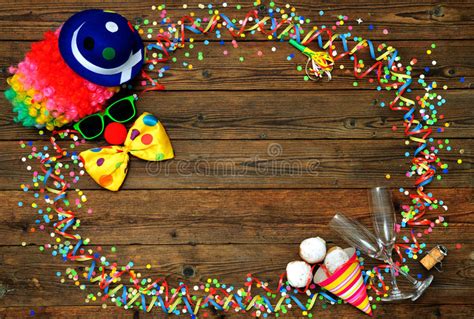 Colorful Carnival Or Party Background With Donuts Balloons Streamers