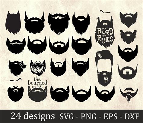 Beard Svg Bundle Beard Clipart Mustache Svg Bundle Cut Files For