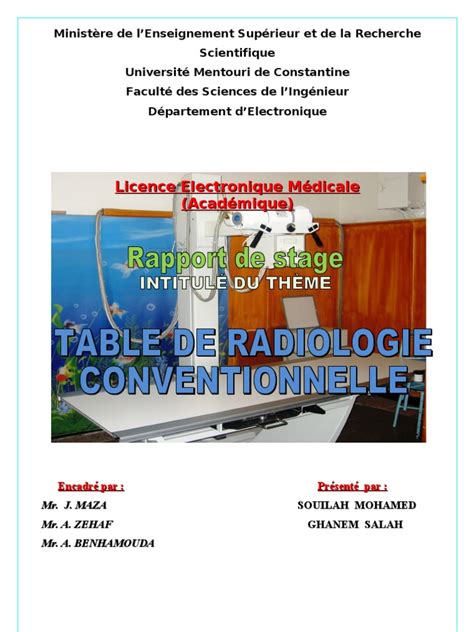 Rapport De Stage Doc Médecine Radiologie