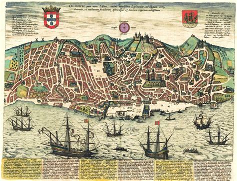 Map Of Lisbon Old Historical And Vintage Map Of Lisbon