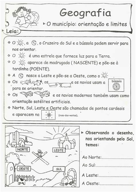 Atividades Sobre Pontos Cardeais 4 Ano